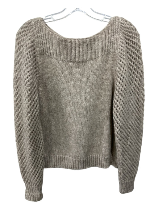 Loveshackfancy Size M Oatmeal Beige alpaca wool blend Open Knit Sweater Oatmeal Beige / M