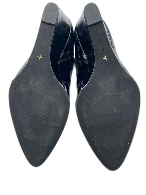 Tuckernuck Shoe Size 8 Black Patent Leather Pointed Toe Wedge Side Zip Boots Black / 8