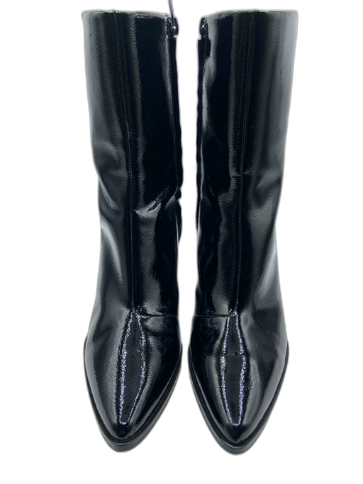 Tuckernuck Shoe Size 8 Black Patent Leather Pointed Toe Wedge Side Zip Boots Black / 8