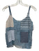 Drew Size XS Blue, Tan, WHite Tencel Patchwork V Neck Spaghetti Strap Top Blue, Tan, WHite / XS