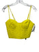 Farm Rio Size S Yellow Cotton Blend Smocked Back Quilted Spaghetti Strap Top Yellow / S