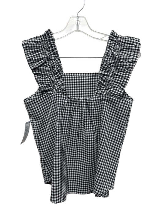 Taylor Tillman Size XS Black & White Cotton Blend Seersucker Gingham Short Set Black & White / XS