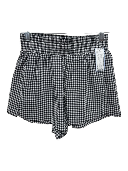 Taylor Tillman Size XS Black & White Cotton Blend Seersucker Gingham Short Set Black & White / XS