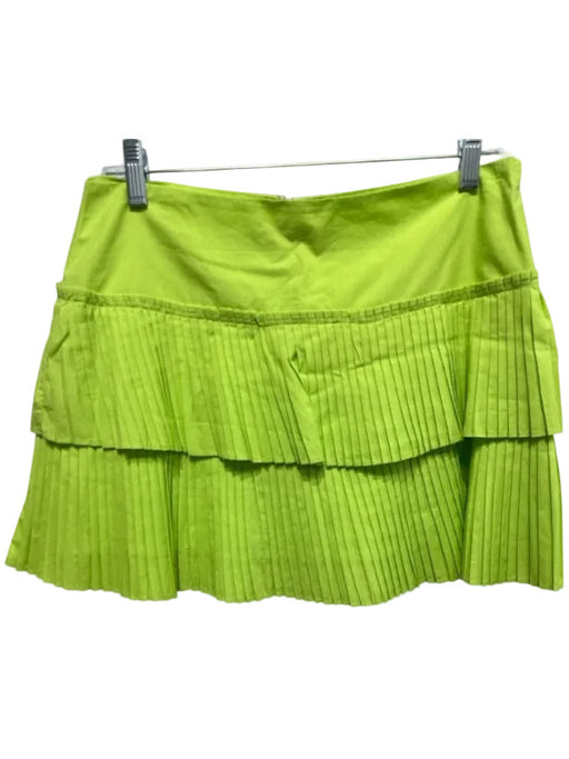 Love The Label Size S Lime Green Cotton Side Zip Pleated Tiered Mini Skirt Lime Green / S