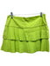 Love The Label Size S Lime Green Cotton Side Zip Pleated Tiered Mini Skirt Lime Green / S