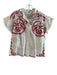 Free People Size XS White & Red Cotton Embroidered Short Sleeve Short Set White & Red / XS