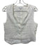 Miou Muse Size S Cream White Linen Sleeveless Button Front Side Zip Short Set Cream White / S