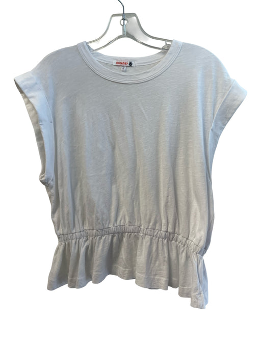 Sundry Size XS White Sleeveless Boat Neck Elastic Waist Seam Detail Top White / XS