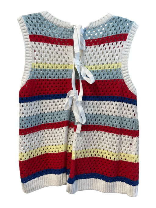 Sundry Size XS Red & Multi Cotton Sleeveless Knit Back Tie Top Red & Multi / XS