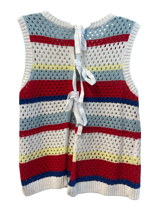 Sundry Size XS Red & Multi Cotton Sleeveless Knit Back Tie Top Red & Multi / XS