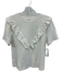 Buru Size S Ivory White Cotton Ruffle short sleeve Top Ivory White / S