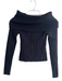 BlankNYC Size S Black Viscose Ribbed Long Sleeve Off the shoulder Top Black / S