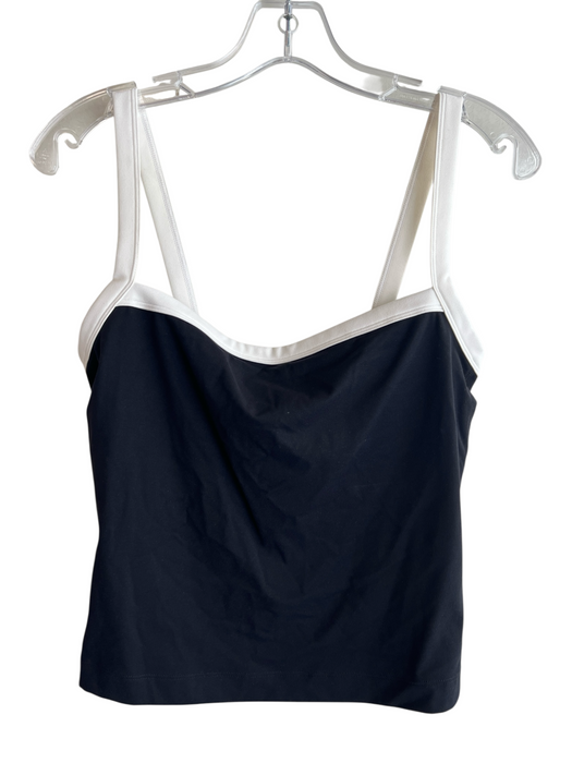 SPLITS59 Size M Black & White Nylon Sleeveless Swarovski Crystal Cropped Top Black & White / M