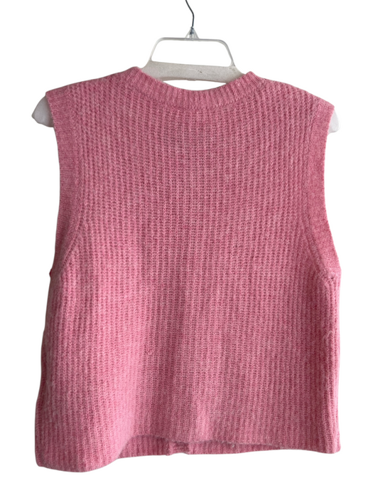 American Vintage Size M Pink Acrylic Blend Sleeveless Knit Button Down Sweater Pink / M