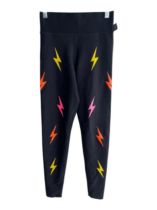Ultracor Size M Black & Multi Nylon Blend High Rise Lightning Bolt Leggings Black & Multi / M