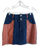 EB Luxe Size S Blue & Brown Cotton Blend High Rise Pleather Skirt Set Blue & Brown / S