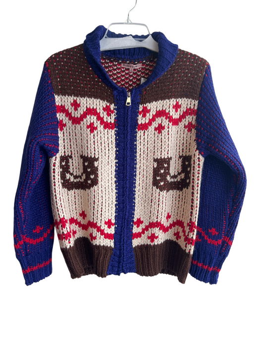 Bailey Rose Size XS Blue & Multi Acrylic Knit Long Sleeve Round Neck Sweater Blue & Multi / XS