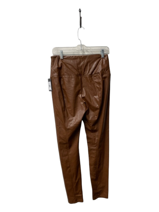 Lysse Size M Brown Vegan Leather High Waist Skinny Seam Detail Pants Brown / M