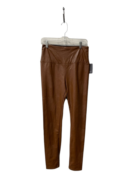 Lysse Size M Brown Vegan Leather High Waist Skinny Seam Detail Pants Brown / M