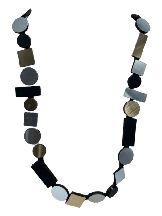 ISkin Sisters Silver, gold & black Geometric Magnetic Close Necklace Silver, gold & black