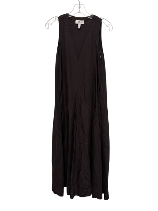 COS Size 4 Dark Brown Lyocell blend trapeze Sleeveless Midi Dress Dark Brown / 4