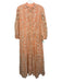 Nina Morris Size 1 Orange & cream Embroidered Flower Button Down Midi Dress Orange & cream / 1