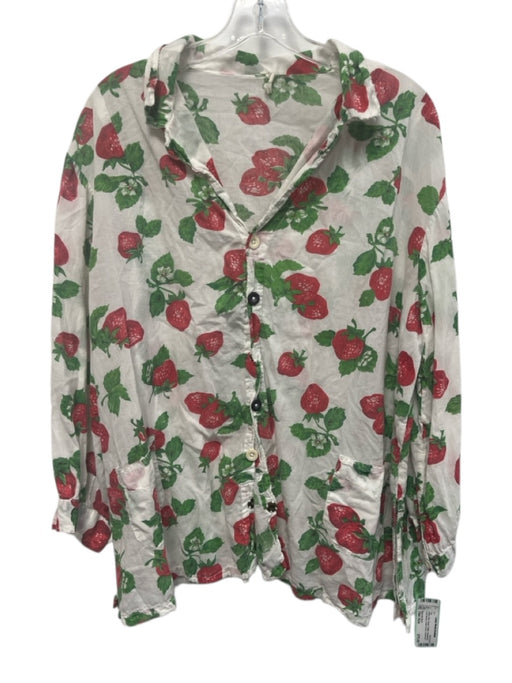 Magnolia Pearl Size One Size White, Red, Green Cotton Strawberry Long Sleeve Top White, Red, Green / One Size