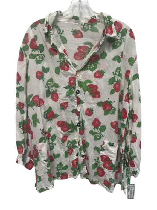 Magnolia Pearl Size One Size White, Red, Green Cotton Strawberry Long Sleeve Top White, Red, Green / One Size