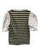 Veronica Beard Jeans Size XS White & Green Pima Cotton Stripe Quarter Button Top White & Green / XS