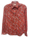 Ann Mashburn Size M Red Orange & White Cotton Floral Long Sleeve Button Down Top Red Orange & White / M
