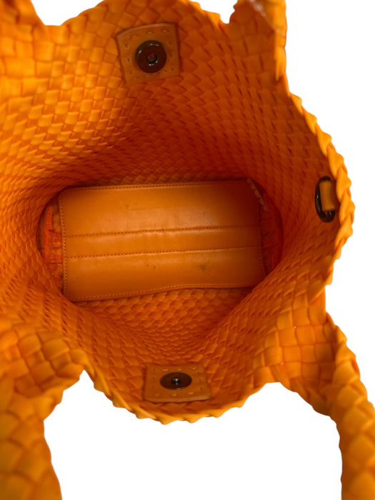 Naghedi Orange Neoprene Woven Detachable Strap Bucket Crossbody & Hand Bag Orange / S