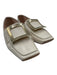 Roger Vivier Shoe Size 38.5 White & Gold Leather Buckle Square Toe Loafers White & Gold / 38.5
