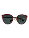 Kate Spade Red & Tortoise Shell gold tone metal Round cat- eye Sunglasses Red & Tortoise Shell