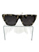 illesteva Beige & Brown Acetate Tortoiseshell Square Cat Eye Sunglasses Beige & Brown