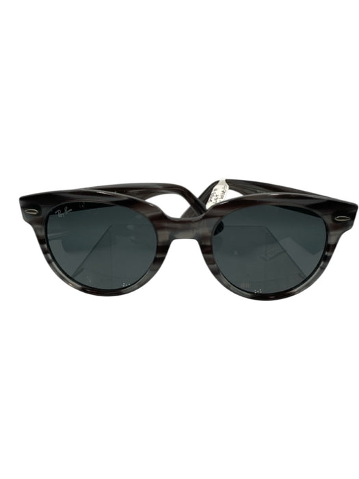 Ray Ban Gray & Black Acetate Marble Stripe Tinted Lens Wayfarer Sunglasses Gray & Black