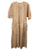 Zara Srpls Size S Pink Beige Cotton 1/2 Dolman Sleeve V Neck Tie Side Dress Pink Beige / S