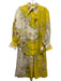 Alemais Size M yellow, white, multi Linen Button Up Long Sleeve Pant Set yellow, white, multi / M