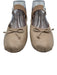 Miu Miu Shoe Size 38.5 Beige Leather Upper Elastic Strap Bow Detail Pump Flats Beige / 38.5