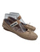 Miu Miu Shoe Size 38.5 Beige Leather Upper Elastic Strap Bow Detail Pump Flats Beige / 38.5