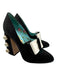 Gucci Shoe Size 38.5 Black & White Satin Upper Bow Faux Pearl Accent Pumps Black & White / 38.5