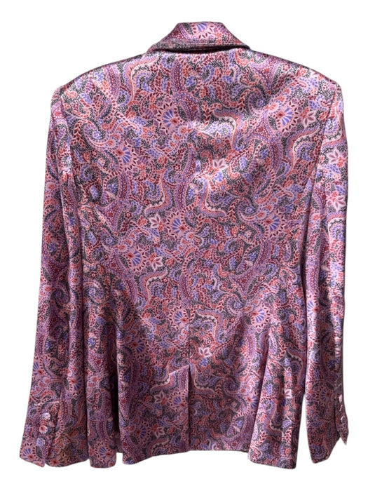 5a7 Cinq a Sept Size 4 Purple, Orange, Multi Polyester Paisley 1 Button Jacket Purple, Orange, Multi / 4