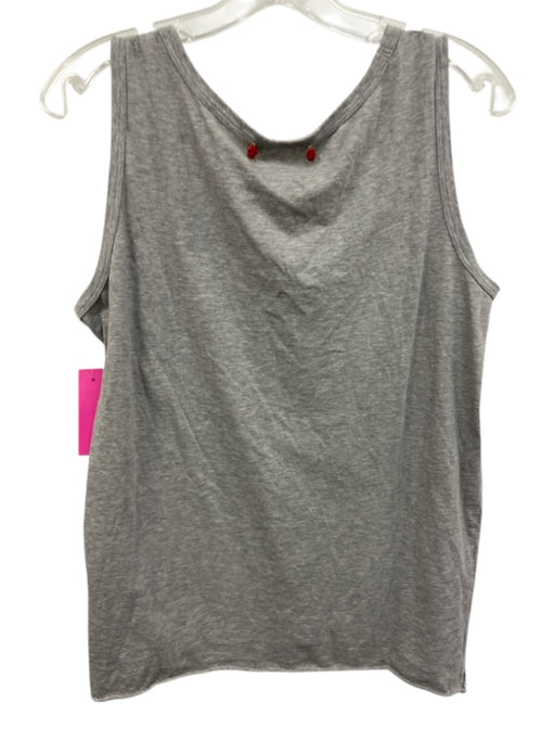 Dolce & Gabbana Size 44 Gray & Black Cotton Sleeveless Tank Logo Top Gray & Black / 44