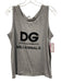 Dolce & Gabbana Size 44 Gray & Black Cotton Sleeveless Tank Logo Top Gray & Black / 44