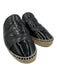 Chanel Shoe Size 39 Black Leather Upper Patent Detail Interlocking CC Espadrille Black / 39