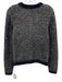 Maje Size 2 Navy Blue & Gray Polyester & Wool Blend Knit Sequin Accent Jacket Navy Blue & Gray / 2
