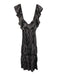 Cinq a Sept Size 2 Black & White Polyester Floral Sleeveless Ruffle Dress Black & White / 2