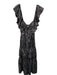 Cinq a Sept Size 2 Black & White Polyester Floral Sleeveless Ruffle Dress Black & White / 2