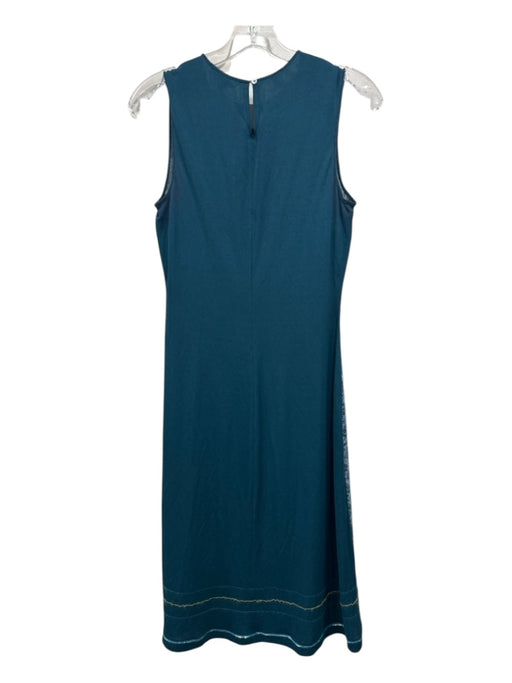 Rozae Nichols Size Small Teal Sequin Fabic Block Sleeveless Dress Teal / Small