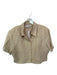 Community Service Size XL Beige Ramie Blend Collar Button Down short sleeve Top Beige / XL