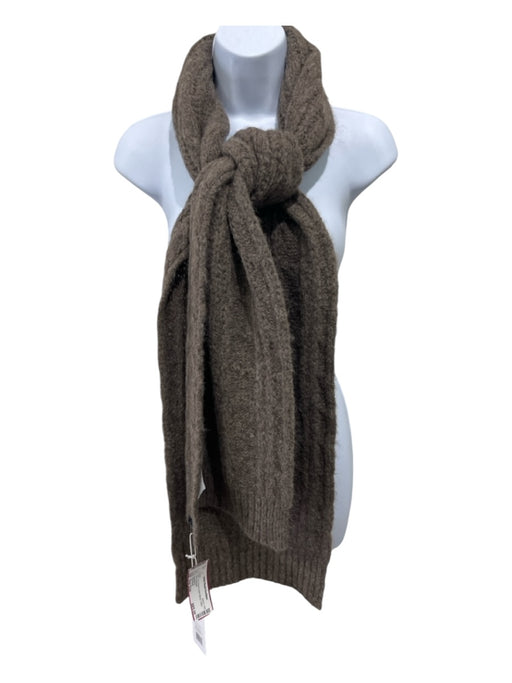 Cozy Earth Tan Wool & Nylon Blend Cable Knit scarf Tan / One Size